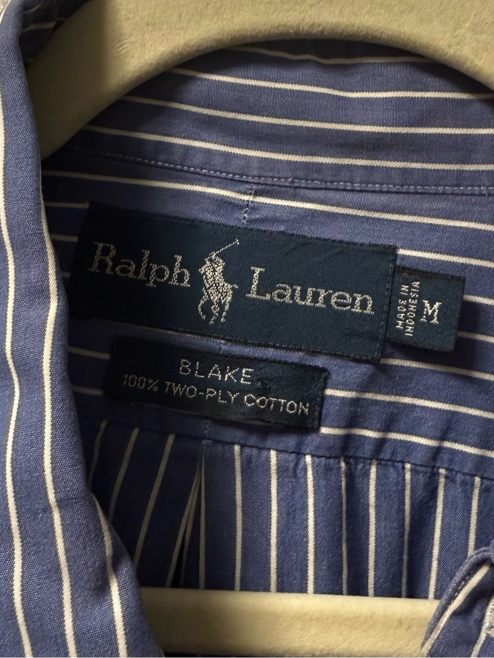 Ralph Lauren Blake Blue Stripe Cotton Oversized Boyfriend Shirt Women M Preppy - Picture 5 of 5